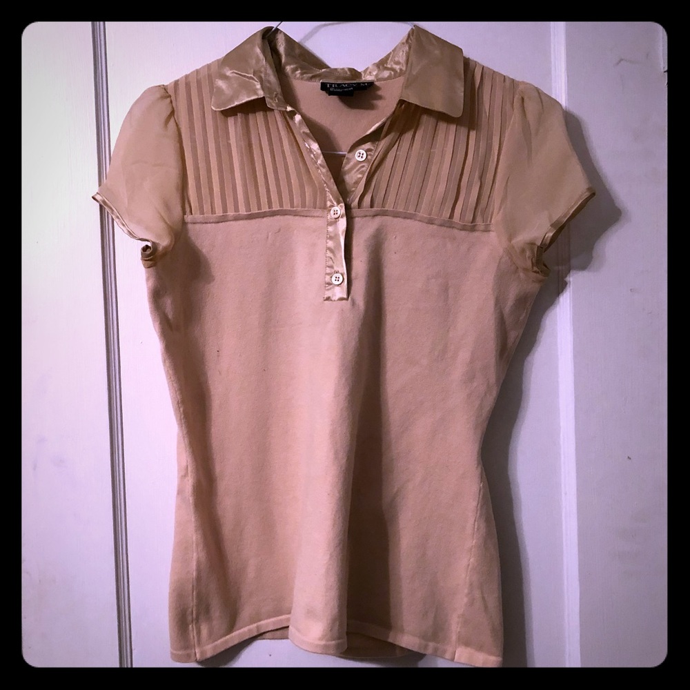 *SOLD* Beige Chiffon Button Down Top